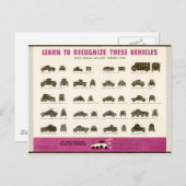 Carte Postale Connaissez vos véhicules Voitures blindées (Devant / Derrière)