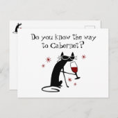 Carte Postale Connaissez-vous le chemin vers Cabernet? Pun à vin (Devant / Derrière)