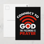 Carte Postale Connectez-vous à Dieu Le Mot De Passe Prière Don C (Devant / Derrière)