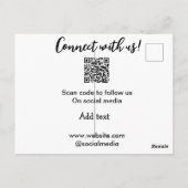 Carte Postale Connectez-vous avec nous scan QR code ajouter e-ma (Dos)