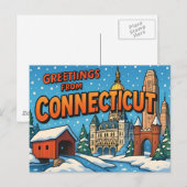 Carte postale CONNECTICUT (Devant / Derrière)