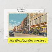 Carte Postale Connecticut, Chapel Street, New Haven (Devant / Derrière)