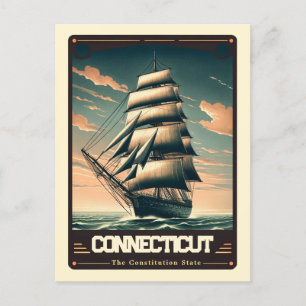 Carte Postale Connecticut   Esprit patriotique Vintage
