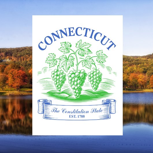 Carte Postale Connecticut La Constitution State Est. 1788