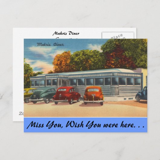 Carte Postale Connecticut, Makris Diner (Devant / Derrière)