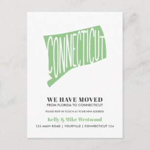 Carte Postale CONNECTICUT Nous avons déplacé Nouvelle adresse No