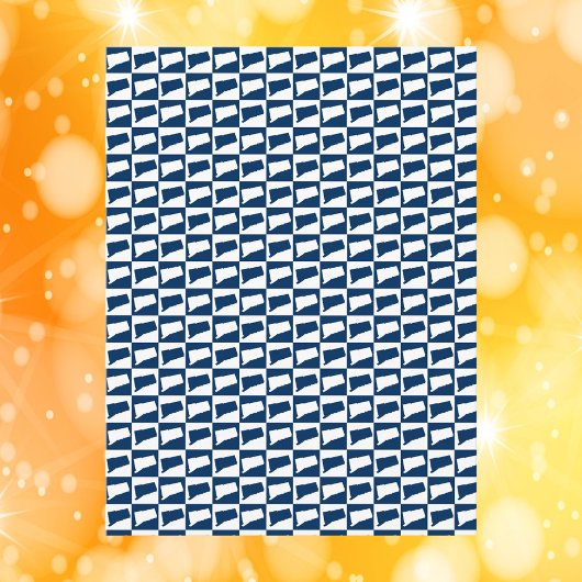 Carte Postale Connecticut Pop Art Pattern Blue White