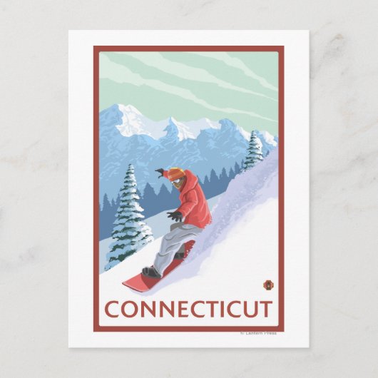 Carte Postale Connecticut Snowboarder (Devant)