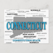 Carte Postale Connecticut State Pride Map Silhouette (Devant)