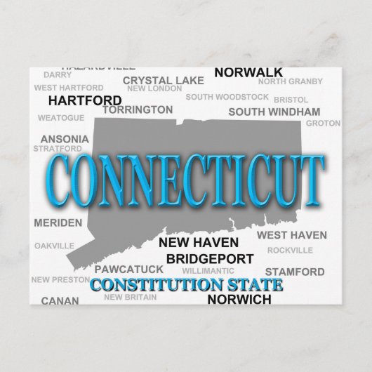 Carte Postale Connecticut State Pride Map Silhouette (Devant)