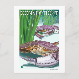 Carte Postale ConnecticutCrab et pêcheur