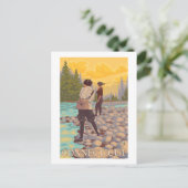 Carte Postale ConnecticutFemmes Voler La Pêche (Debout devant)