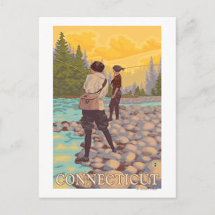 Carte Postale ConnecticutFemmes Voler La Pêche