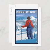Carte Postale ConnecticutSkier Vue d'admission (Devant / Derrière)