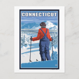 Carte Postale ConnecticutSkier Vue d'admission