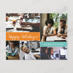 Carte Postale Connexion entreprise : Moderne Orange et Turquoise