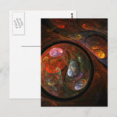 Carte Postale Connexion fluide Art abstrait cosmique moderne (Devant / Derrière)