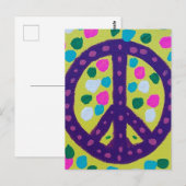 Carte Postale Connexion Paix Violette sur Jaune (Devant / Derrière)