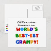 Carte Postale Connu par ailleurs comme le meilleur cadeau Grampy (Devant / Derrière)