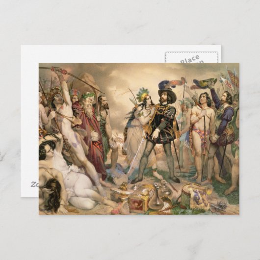 Carte Postale Conquête du Mexique (Devant / Derrière)