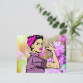 Carte Postale conscience du cancer du sein / citations / soutien (Debout devant)