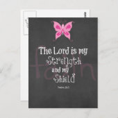 Carte Postale Conscience du cancer du sein Verset biblique (Devant / Derrière)