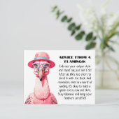 Carte Postale Conseil amusant d'un Flamant rose (Debout devant)