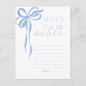 Carte Postale Conseil Au Jeu De Fête des mariées Bride Blue Bow (Devant)