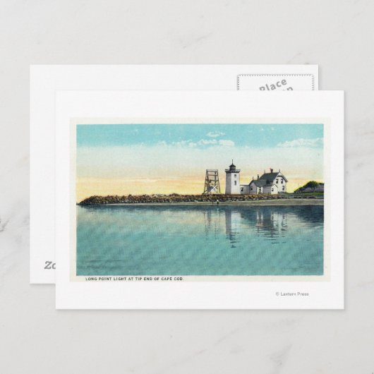 Carte Postale Conseil de fin Cape Cod Vue de Long Point (Devant / Derrière)