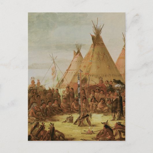 Carte Postale Conseil de guerre de Sioux (Devant)