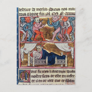 Carte Postale Conseil des démons, de l'Histoire de Merlin