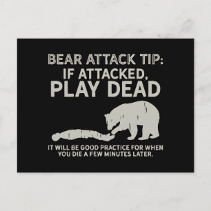 Carte Postale Conseil drôle d'attaque d'ours Faire semblant d'êt