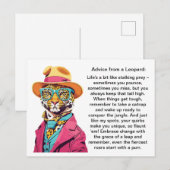 Carte Postale Conseil Drôle D'Un Leopard (Devant / Derrière)