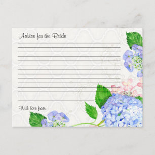 Carte Postale Conseil Fête des mariées Bride Blue Hydrangea Flor