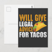 Carte Postale Conseil juridique pour Tacos Avocat Mexicain Avoca (Devant / Derrière)