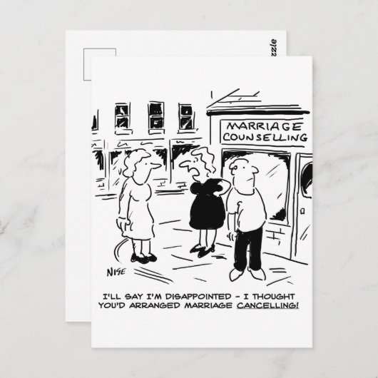 Carte Postale Conseil matrimonial, pas annuler (Devant / Derrière)