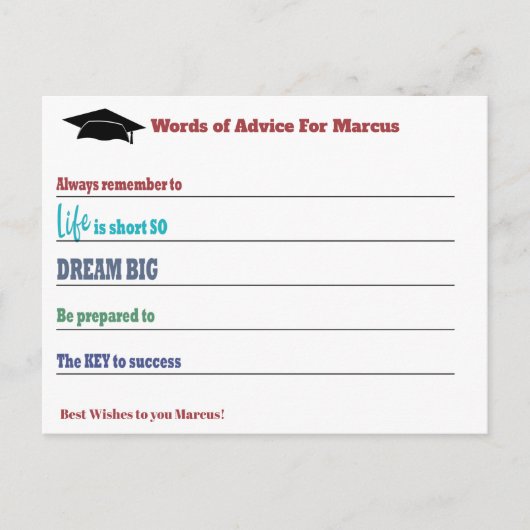 Carte Postale Conseil Moderne Souhaite Graduation De Fête (Devant)