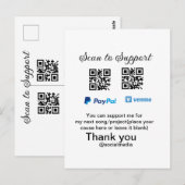Carte Postale Conseil virtuel jar q r code argent don PayPal ven (Devant / Derrière)