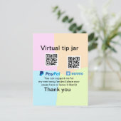 Carte Postale Conseil virtuel jar q r code argent don PayPal ven (Debout devant)