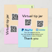 Carte Postale Conseil virtuel jar q r code argent don PayPal ven (Devant / Derrière)