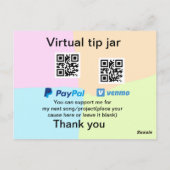 Carte Postale Conseil virtuel jar q r code argent don PayPal ven (Dos)