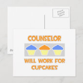 Carte Postale Conseiller ... Fonctionnera Pour Les Cupcakes (Devant / Derrière)