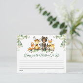 Carte Postale Conseils de Baby shower pour les animaux des bois (Debout devant)