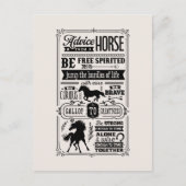 Carte Postale Conseils de cheval amusant mot art Pays (Devant)