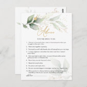 Carte Postale Conseils de feuillage vert et or pour la future ma (Devant / Derrière)