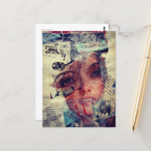 Carte Postale Conseils de mode multimédia mixte Collage Abstrait