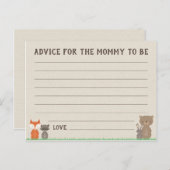 Carte Postale Conseils de shower pour bébé sur le thème de la fo (Devant / Derrière)