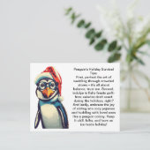 Carte Postale Conseils De Survie De Vacances Drôle D'Un Pingouin (Debout devant)