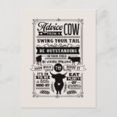 Carte Postale Conseils de vache drôle art du mot Pays (Devant)