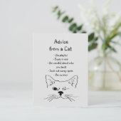 Carte Postale Conseils de Winking Cat amusant Humour animal (Debout devant)